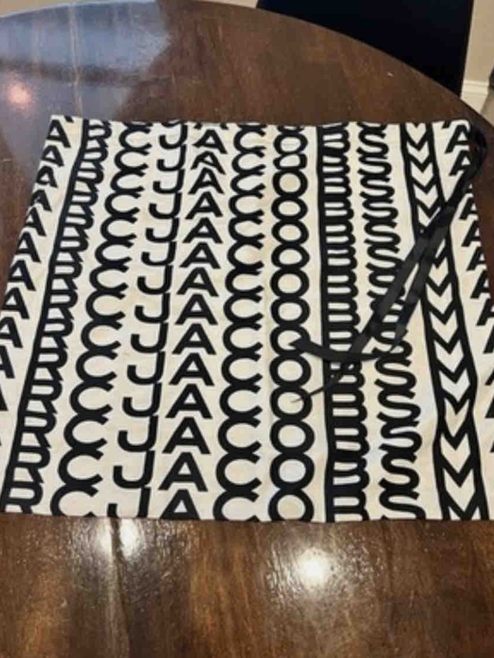 Marc Jacobs Black and White Graphic Pattern Dust Bag